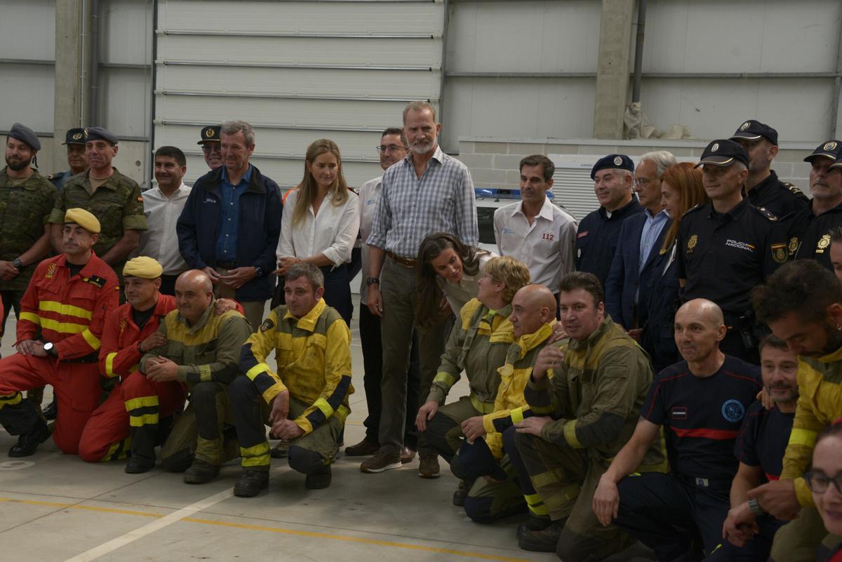 Los Reyes durante la visita al Centro de Coordinación del Distrito Forestal XIV, en Verín