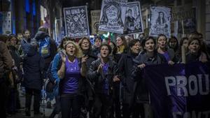 Manifestación contra la violencia machista, el pasado 15 de febrero en Barcelona.