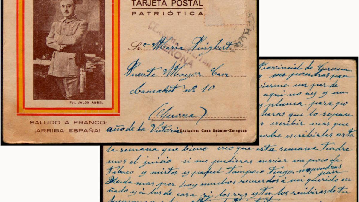 Una postal digitalitzada dels fons personals que té el MUME sobre l'exili