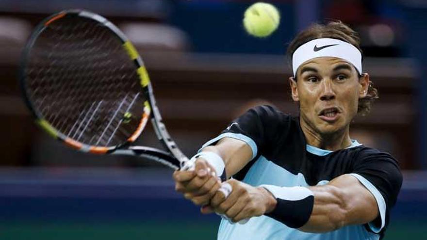 Nadal, durante su partido ante Raonic.