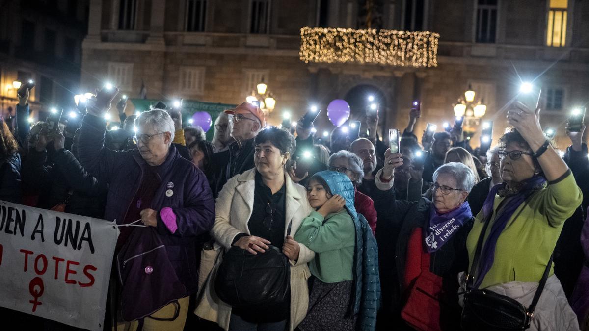 Manifestación contra la violencia de género en Barcelona, el año pasado.