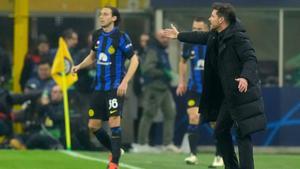 Simeone durante el partido ante el Inter