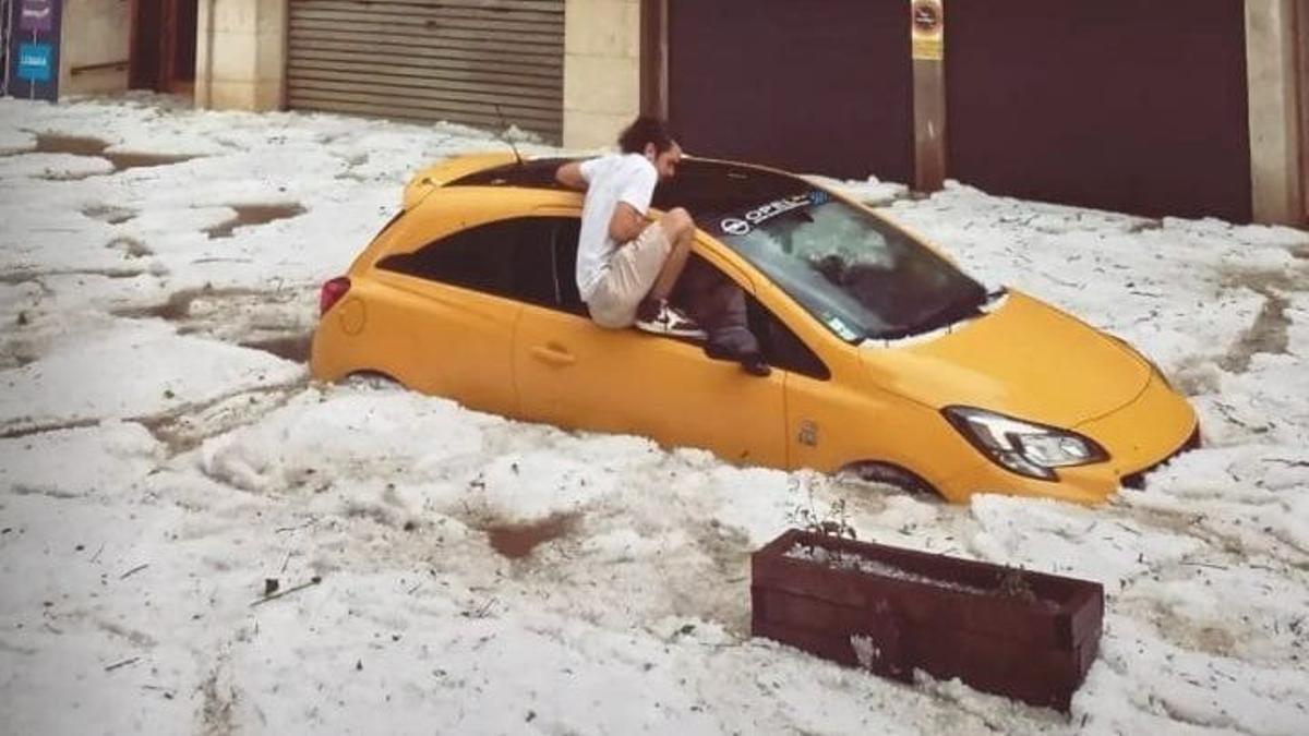 Granizada en Sant Hilari Sacalm 