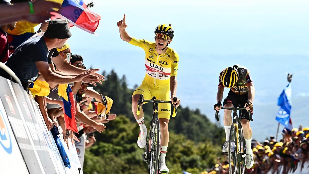 Tadej Pogacar asestó un golpe sobre la mesa en la Planche des Belles Filles