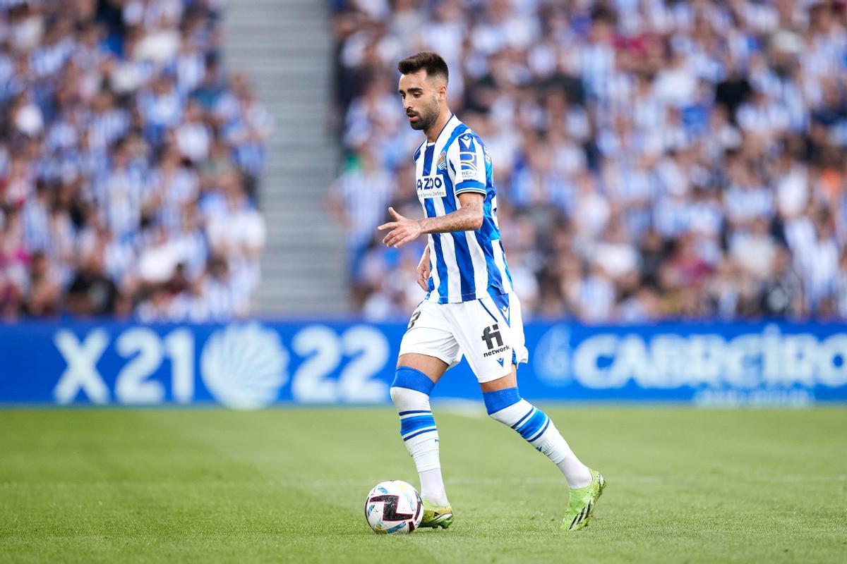 Brais Méndez, durante un partido con la Real Sociedad.