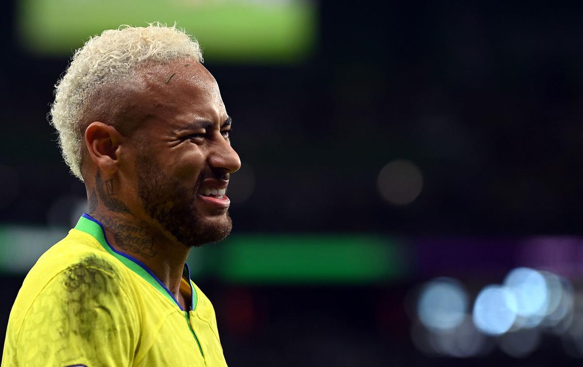 Neymar en su último partido del Mundial, 2022.
