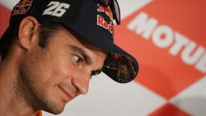 Dani Pedrosa, en la conferencia de prensa de hoy en Assen (Holanda).