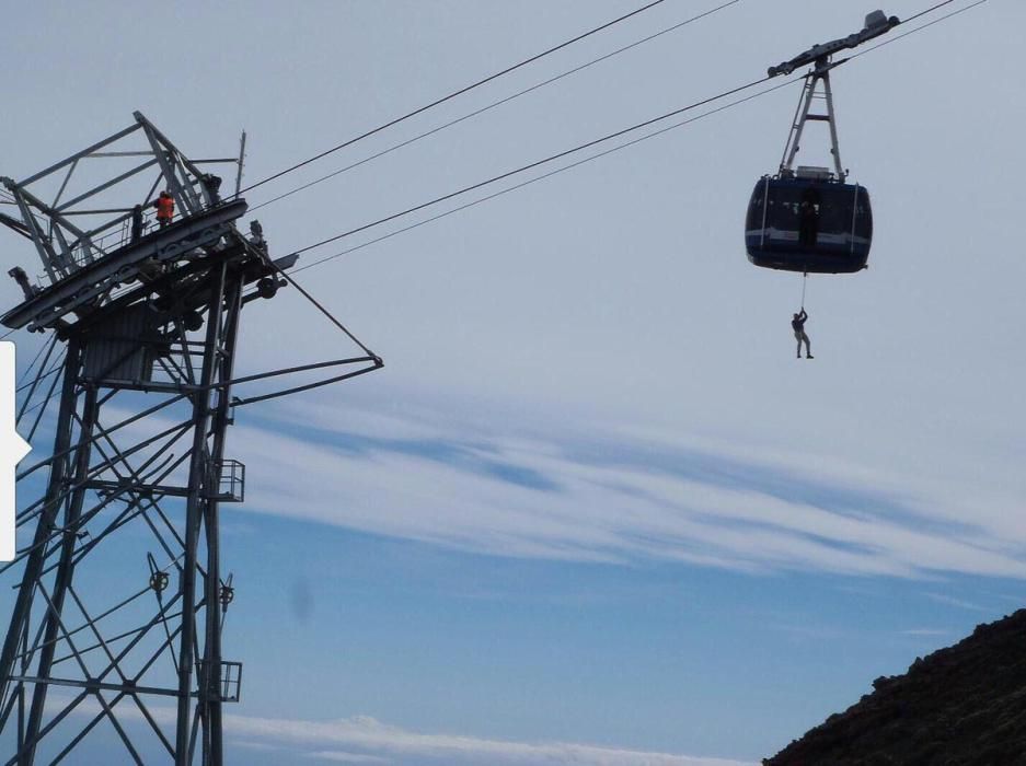 Dos cabinas del Teleférico del Teide se quedan bloqueadas