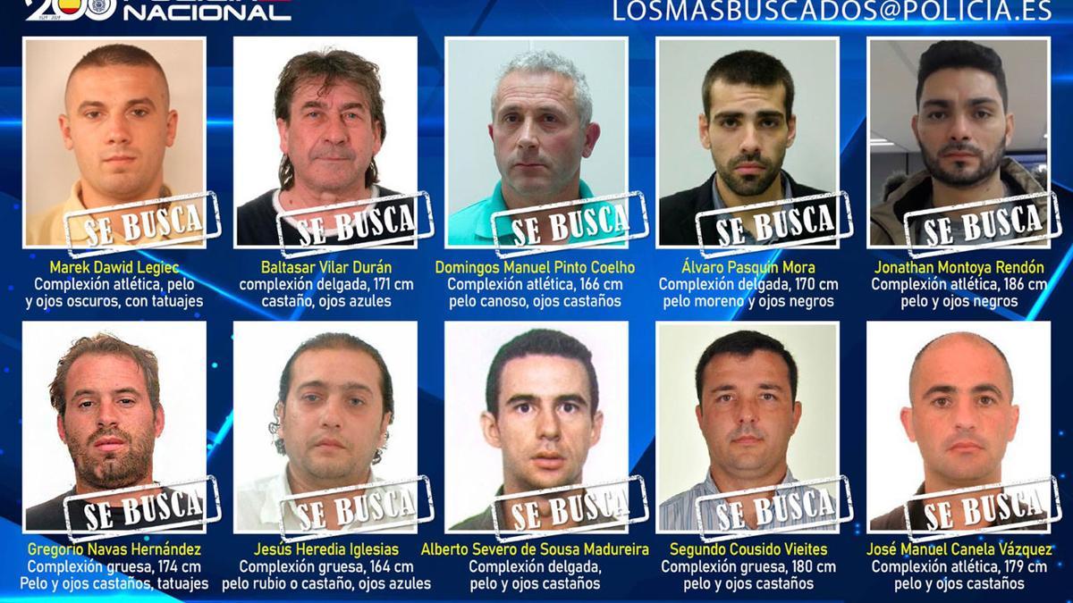 La Policía Nacional busca a diez fugitivos