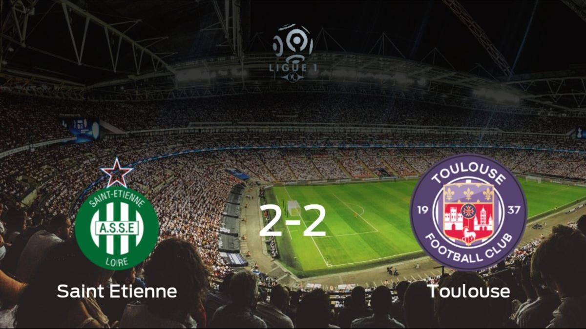 El AS Saint Etienne y el FC Toulouse se reparten los puntos tras su empate a dos