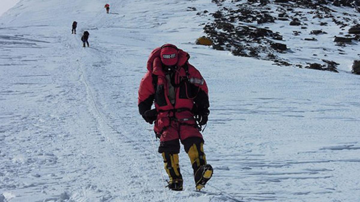 Ueli Sterck, en el Everest, en una expedición anterior