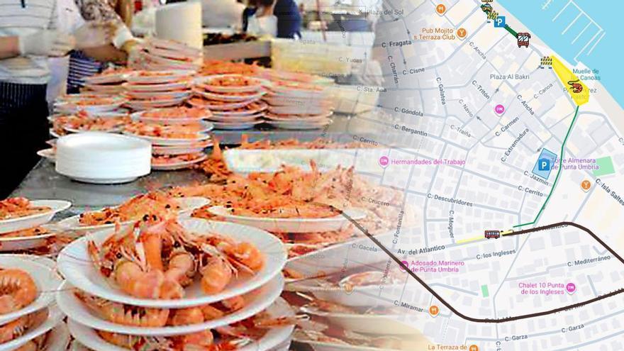 La Feria de la Gamba de Punta Umbría da un paso más: estos son los aparcamientos, autobuses y taxis para los 80.000 visitantes que se esperan
