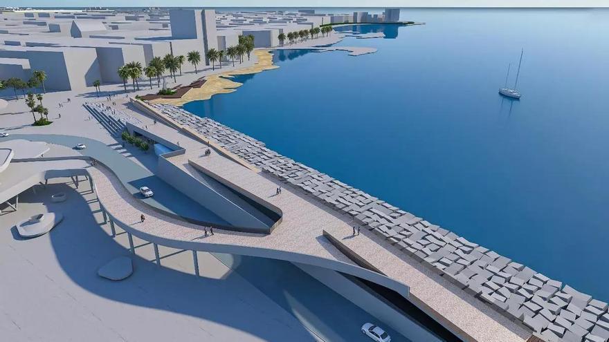 Las obra de la pasarela peatonal que unirá el paseo del dique de Levante al centro de ocio de Torrevieja se retrasa a noviembre