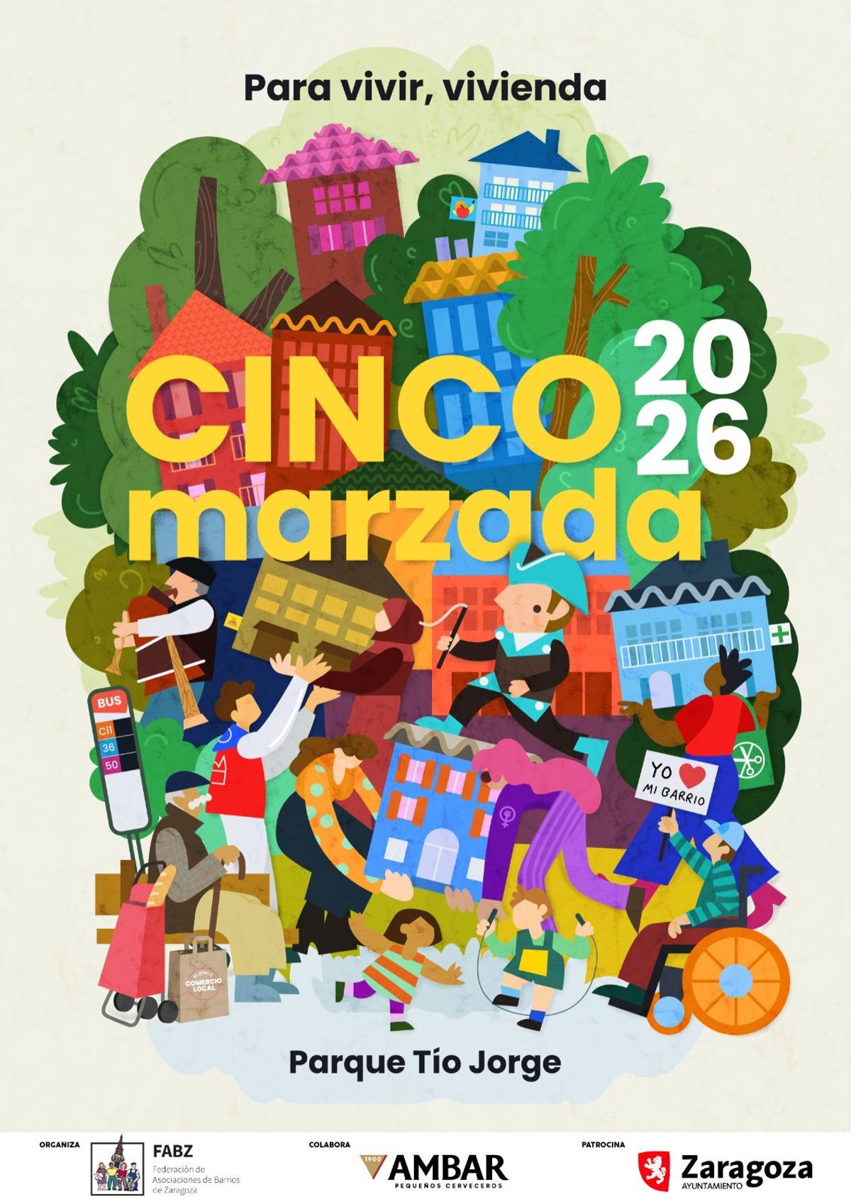 Cartel anunciador de la Cincomarzada de este año.