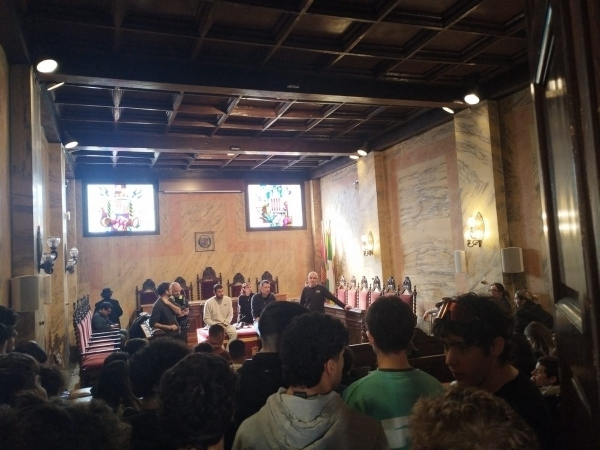 Un moment de la reunió a l'ajuntament