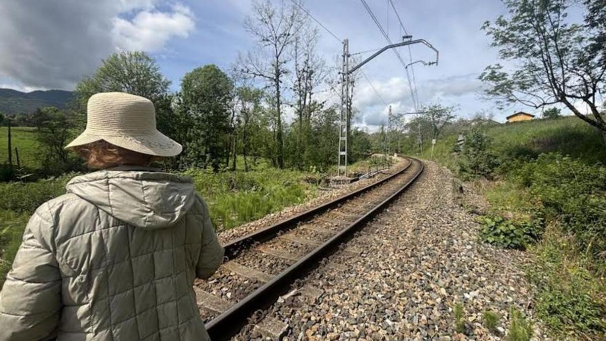 El tendido ferroviario a su paso por Nava.