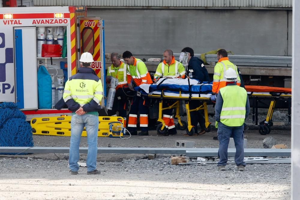 Un muerto y un herido grave en unas obras del parque empresarial de la ría de Avilés