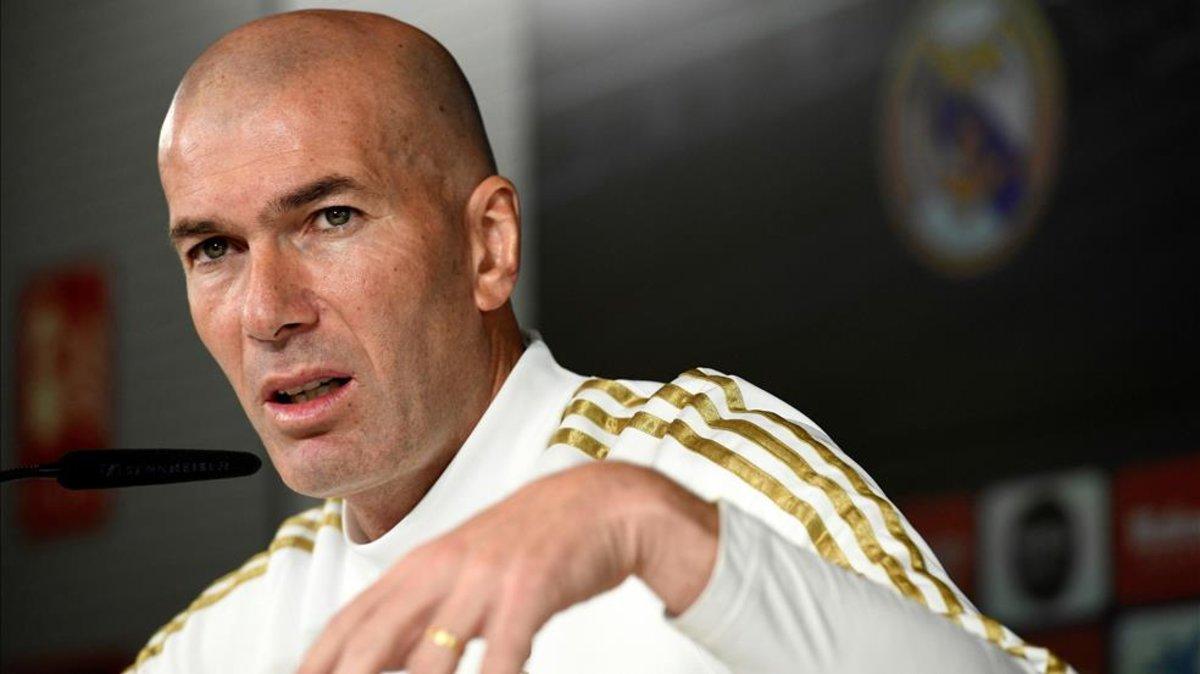 Zidane, durante la rueda de prensa previa al Valencia