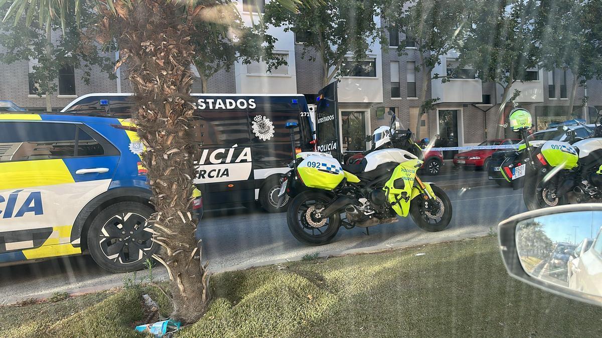 Policía Local de Murcia en el lugar del accidente