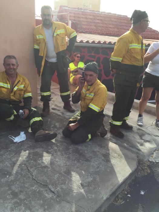 Incendio forestal en la zona de Montaña de Jedey, en La Palma