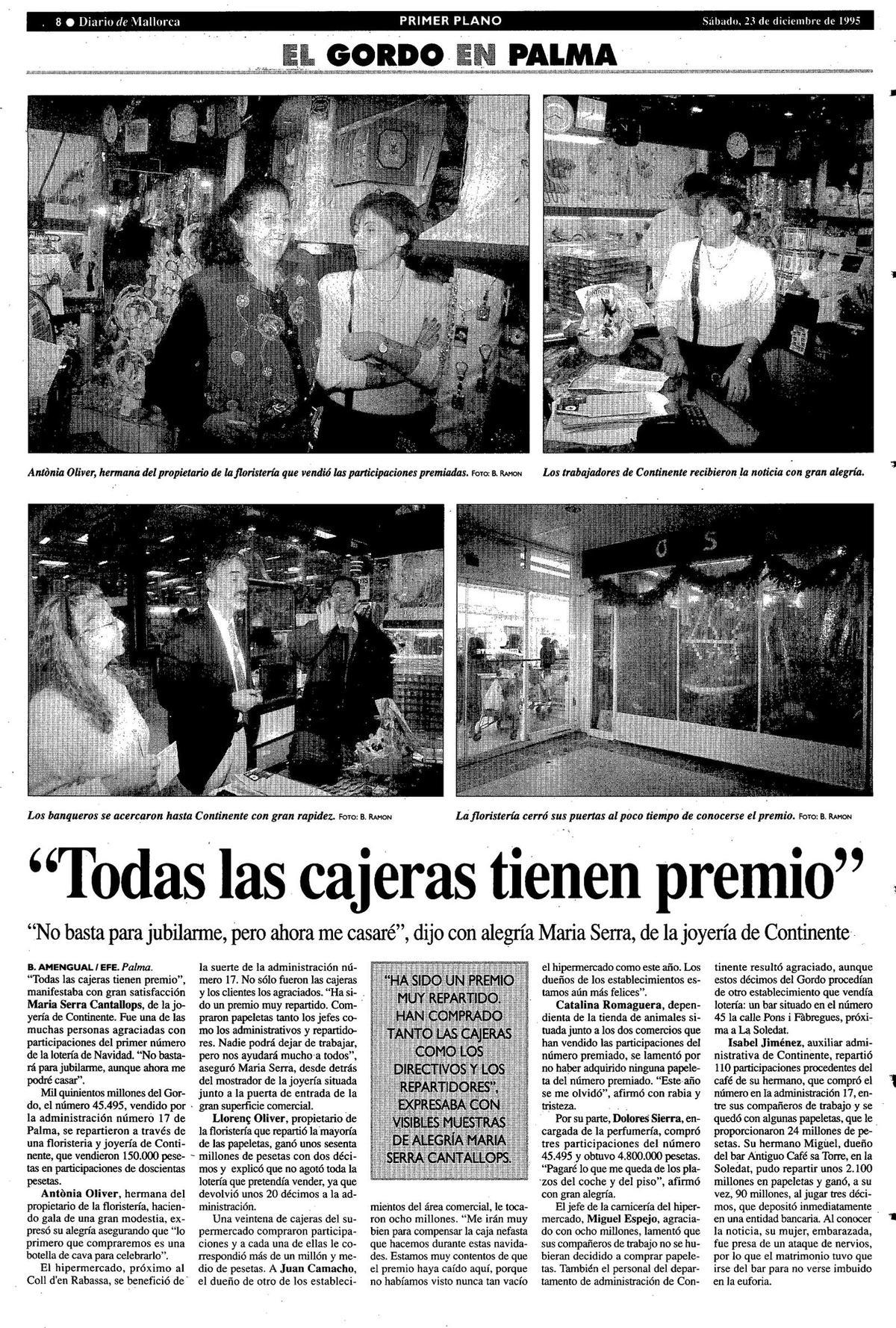 Así siguió Diario de Mallorca la fiesta por el Gordo en Palma