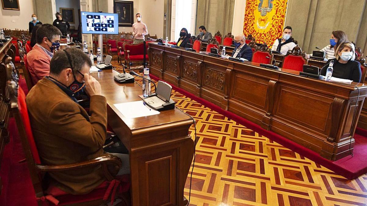 El salón de Plenos del Palacio Consistorial de Cartagena.