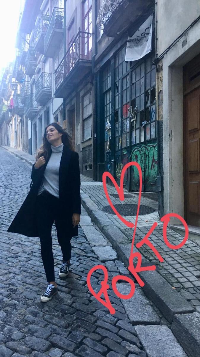 Sara Carbonero por las calles de Oporto
