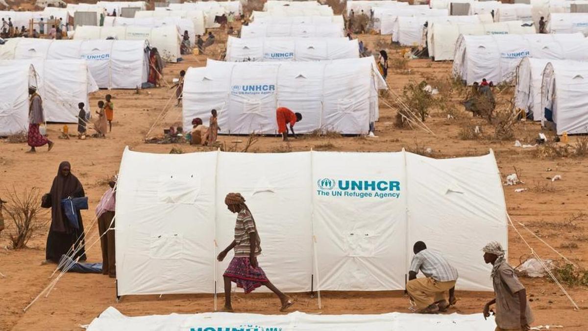 Un campo de refugiados en África.