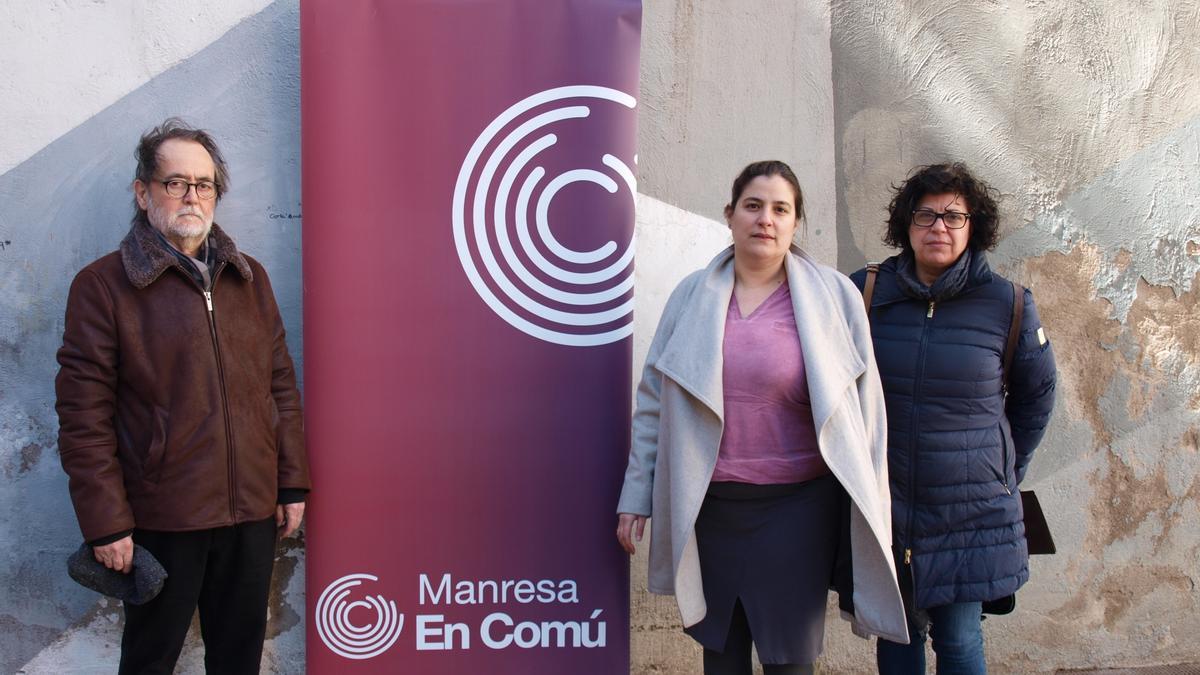 Víctor Prat , Ana Querol i Laura Massana , de Manresa en Comú