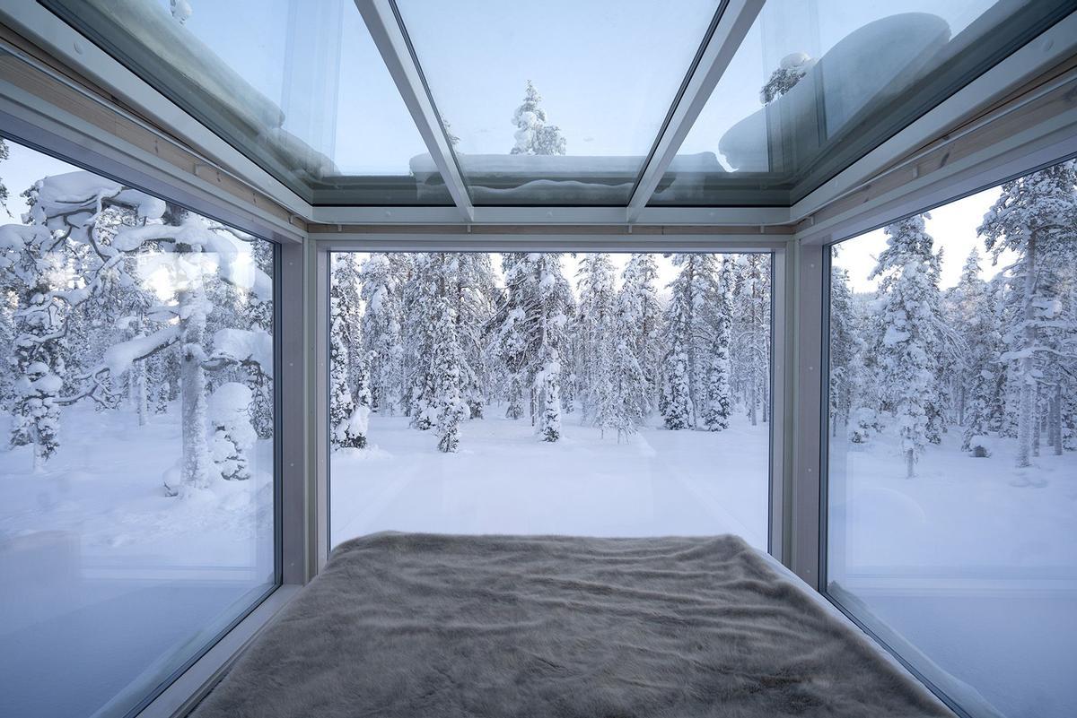 Cabaña de cristal de Arctic Skylight Lodge.