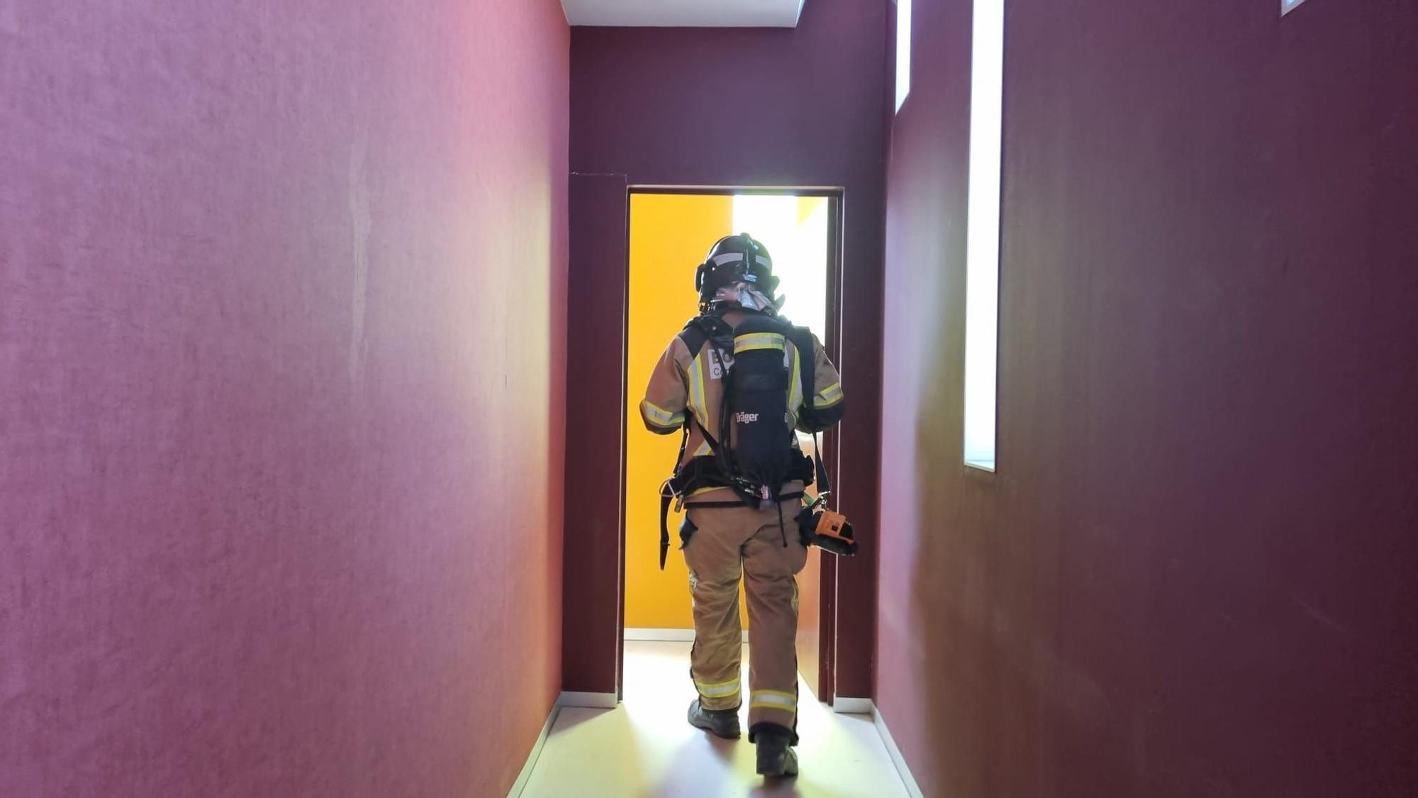 Simulacro de incendio en el centro de salud de Sant Antoni