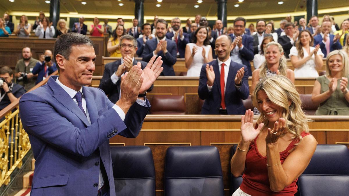 Pedro Sánchez y Yolanda Díaz, en el Congreso de los Diputados, en una imagen de archivo.