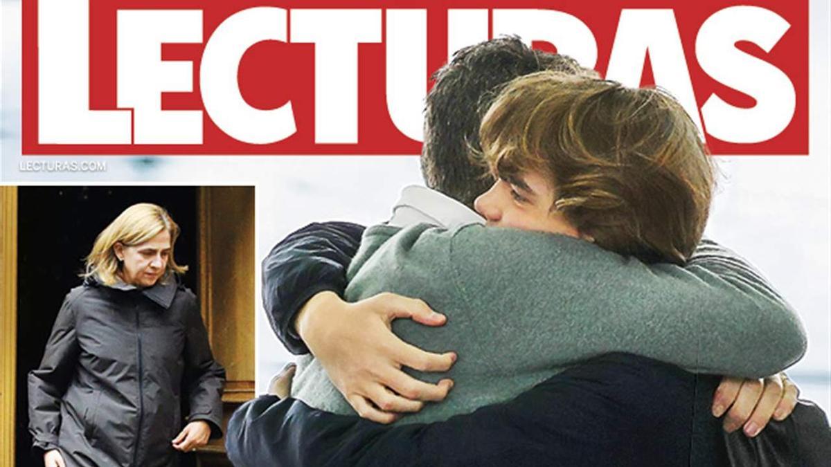 Iñaki Urdangarin abraza a su hijo Miguel, en la portada de 'Lecturas'.