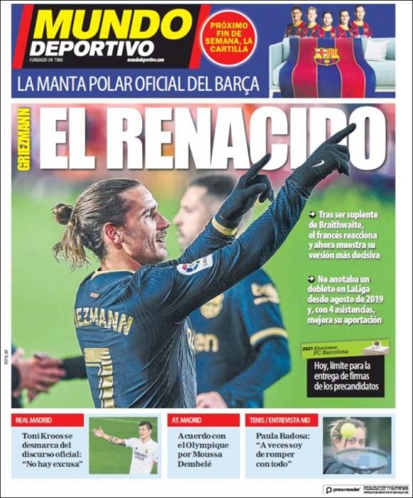 Portada MUNDO DEPORTIVO lunes 11 enero 2021