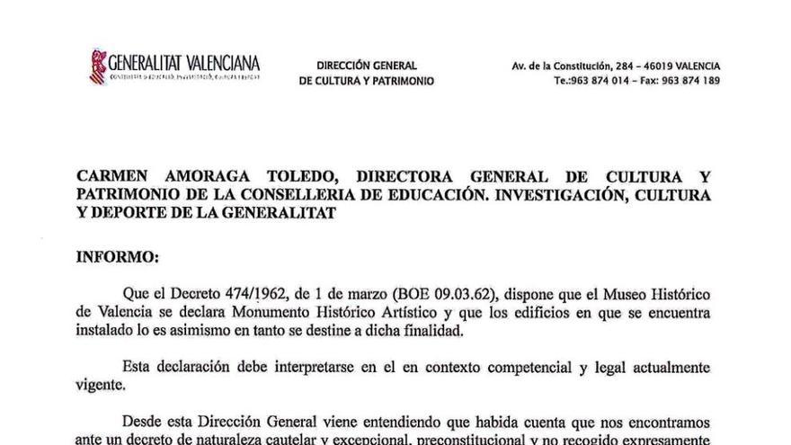 Informe de la Dirección General de Patrimonio-