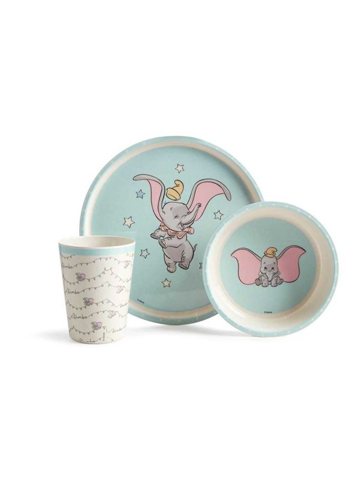 Set de platos y vasos de Dumbo, de Primark