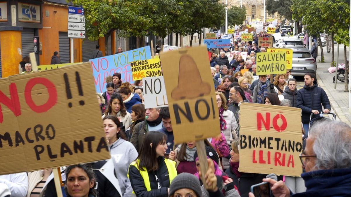 Manifestación en Llíria contra la planta de Biometano