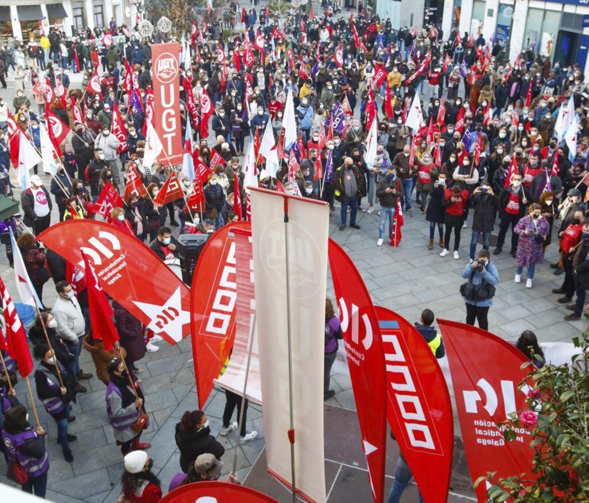 Una manifestación pasada de trabajadores de la conserva. |  I.A.