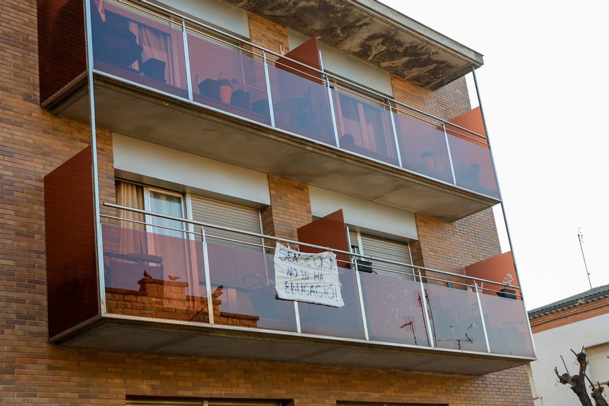 El bloc on s'ha de produir el desnonament aquest matí a Sant Vicenç de Castellet