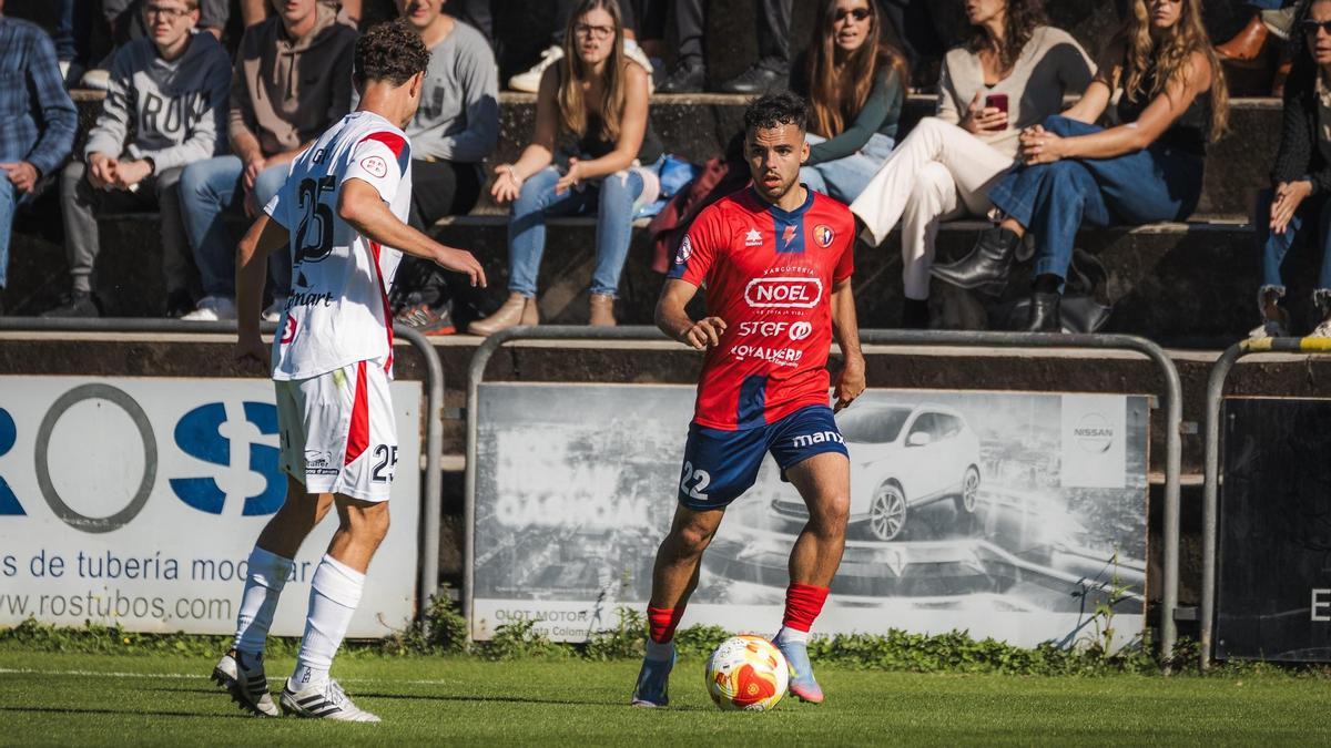 Gonpi, en acció durant el partit d'avui