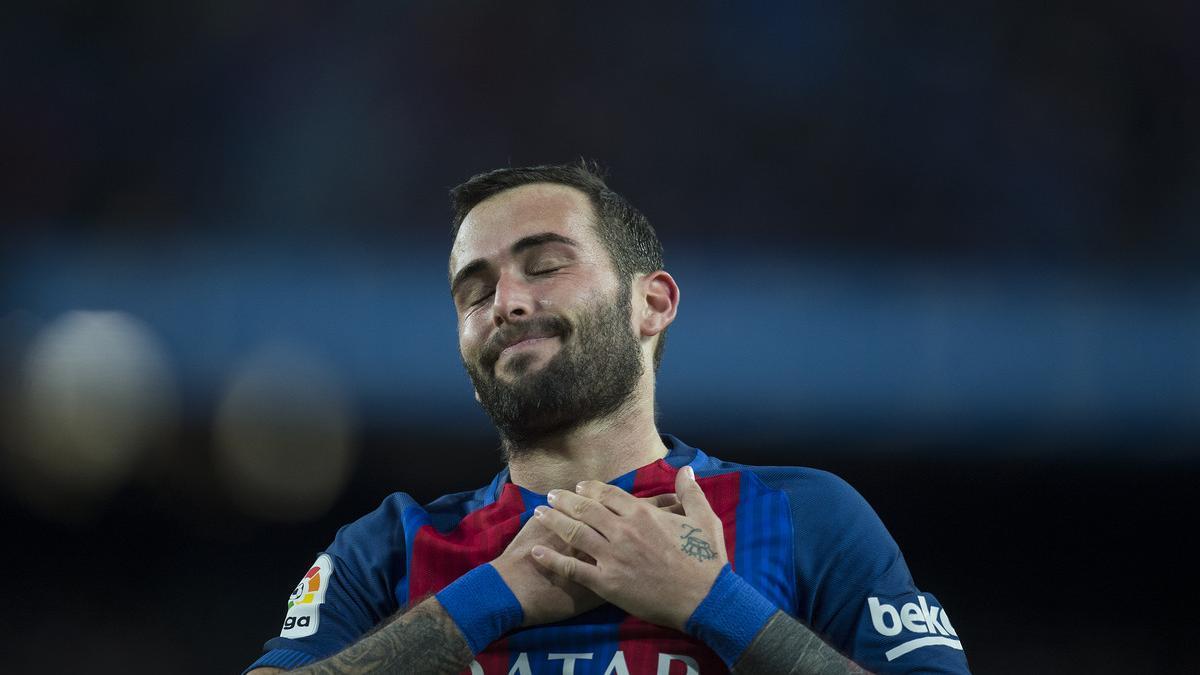 Aleix Vidal, tras su gol en el Camp Nou