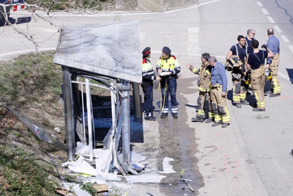 Accident de trànsit a la C-66 a Palol de Revardit