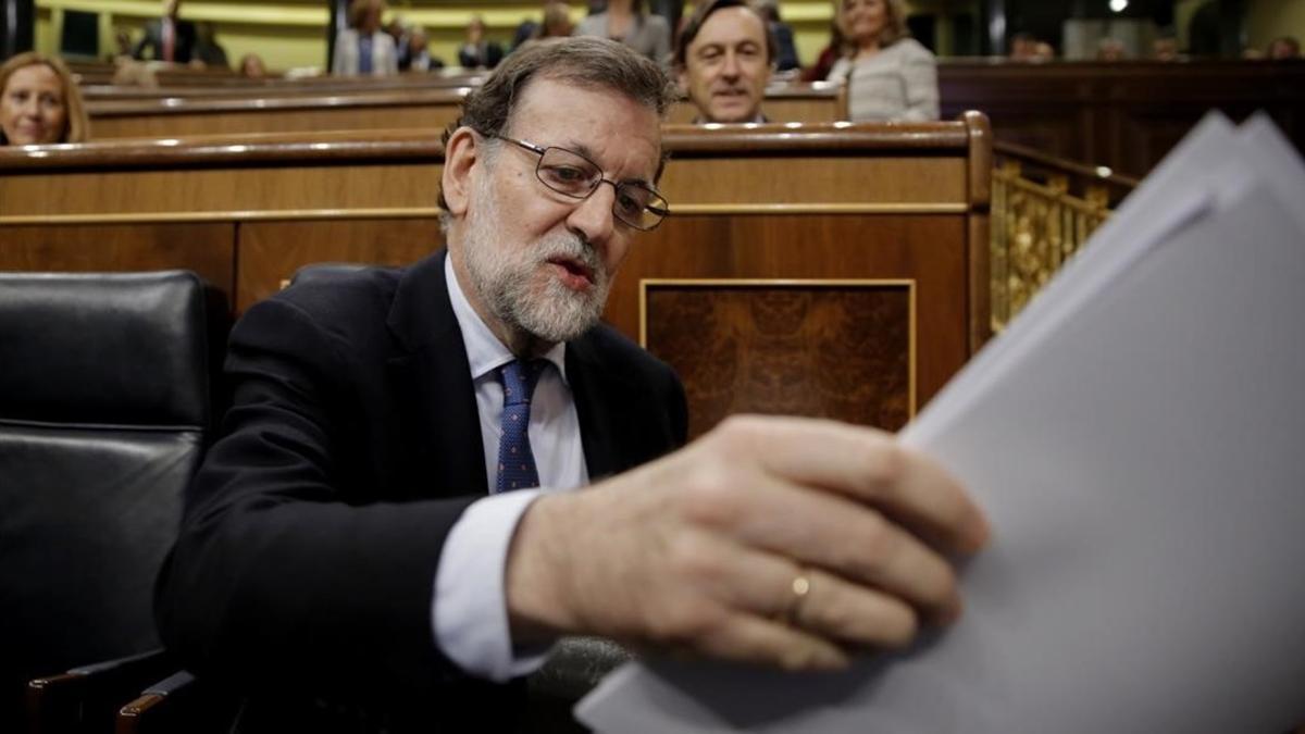 Mariano Rajoy en la sesión de control al Gobierno.
