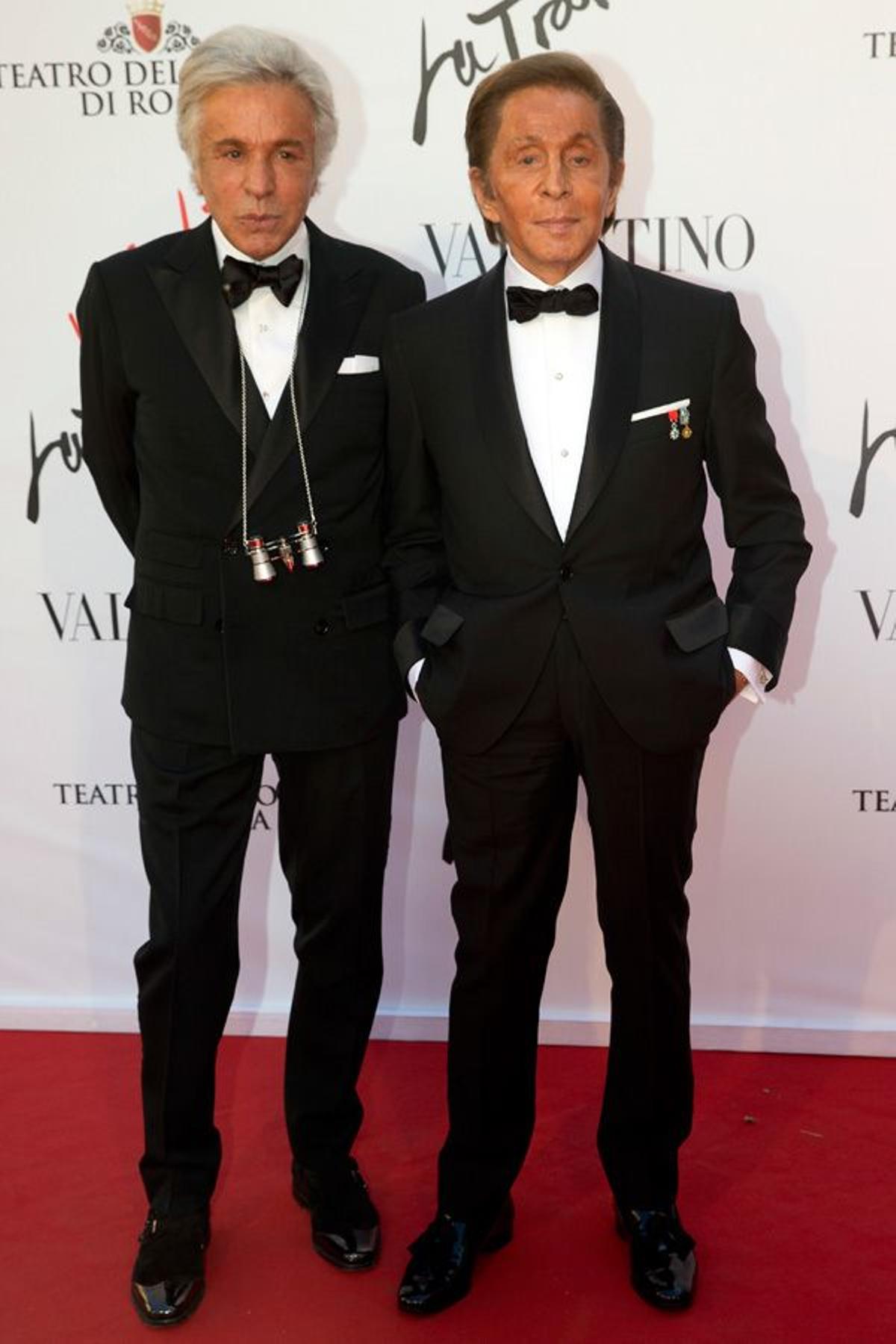 Valentino y Giancarlo Giammetti en el estreno de 'La Traviata' en Roma