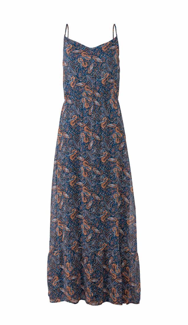 Vestido azul de tirantes de la colección Boho de Esmara para Lidl. (Precio. 14, 99 euros)