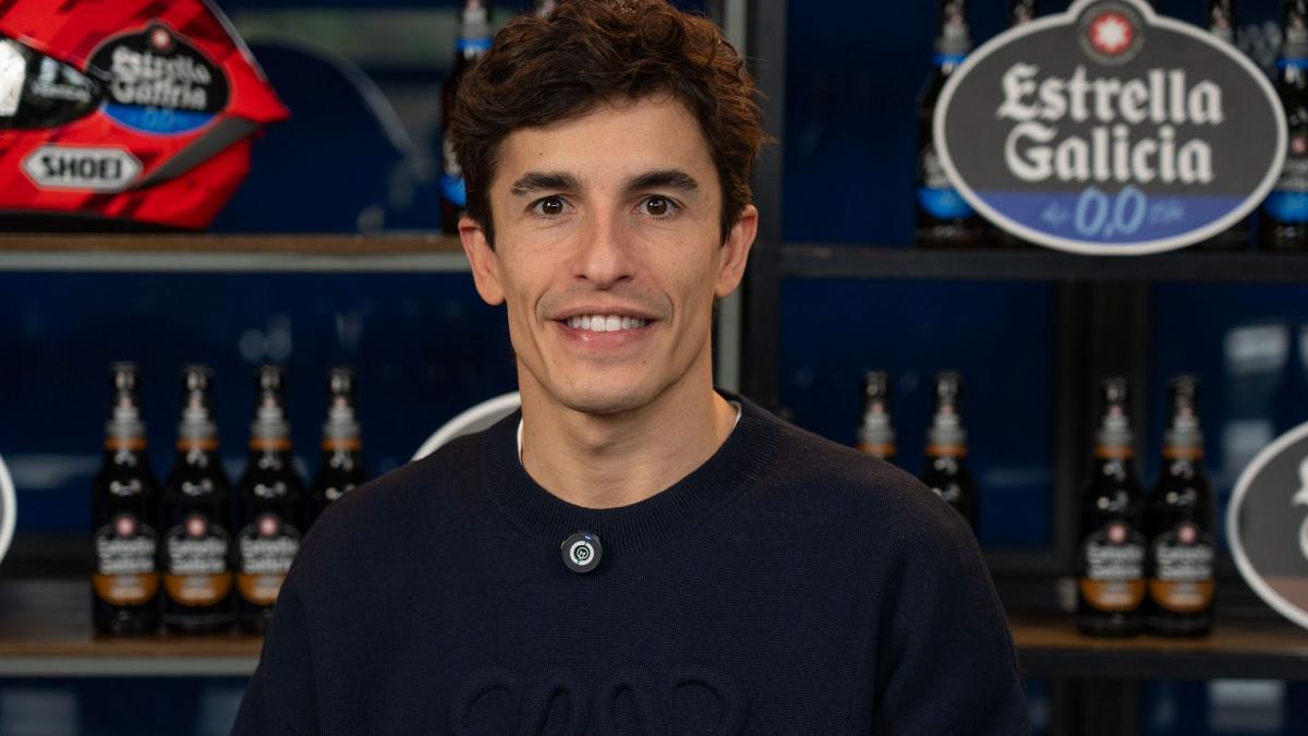Marc Márquez, durante la entrevista con su patrocinador