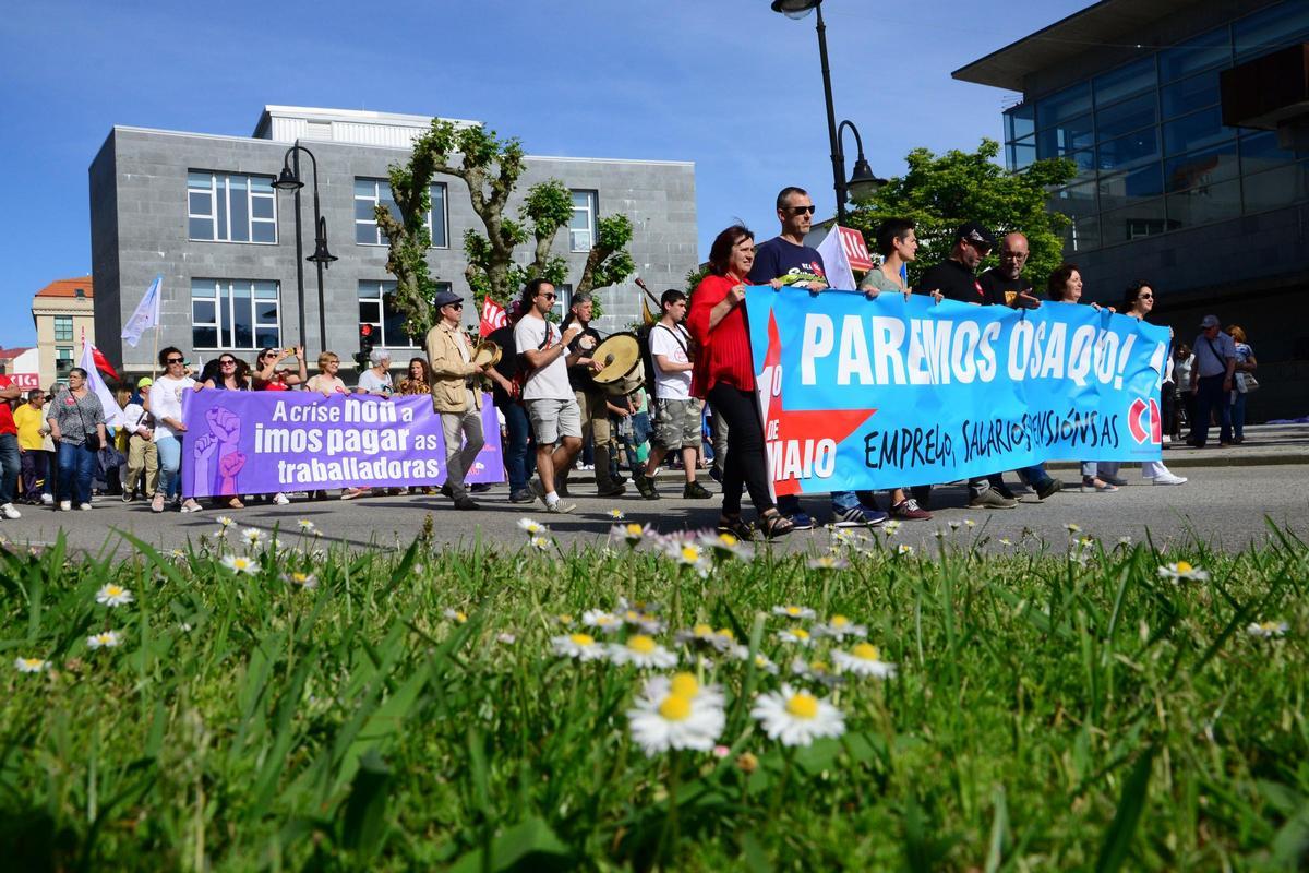 Las imágenes de la manifestación del 1º de Mayo en Cangas