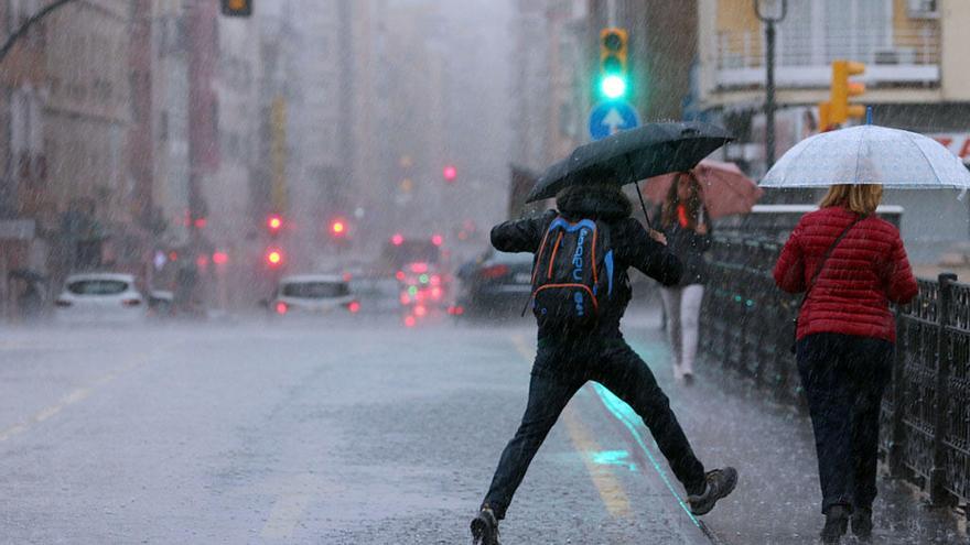 Jornada de lluvia en Málaga capital, a inicios de marzo.