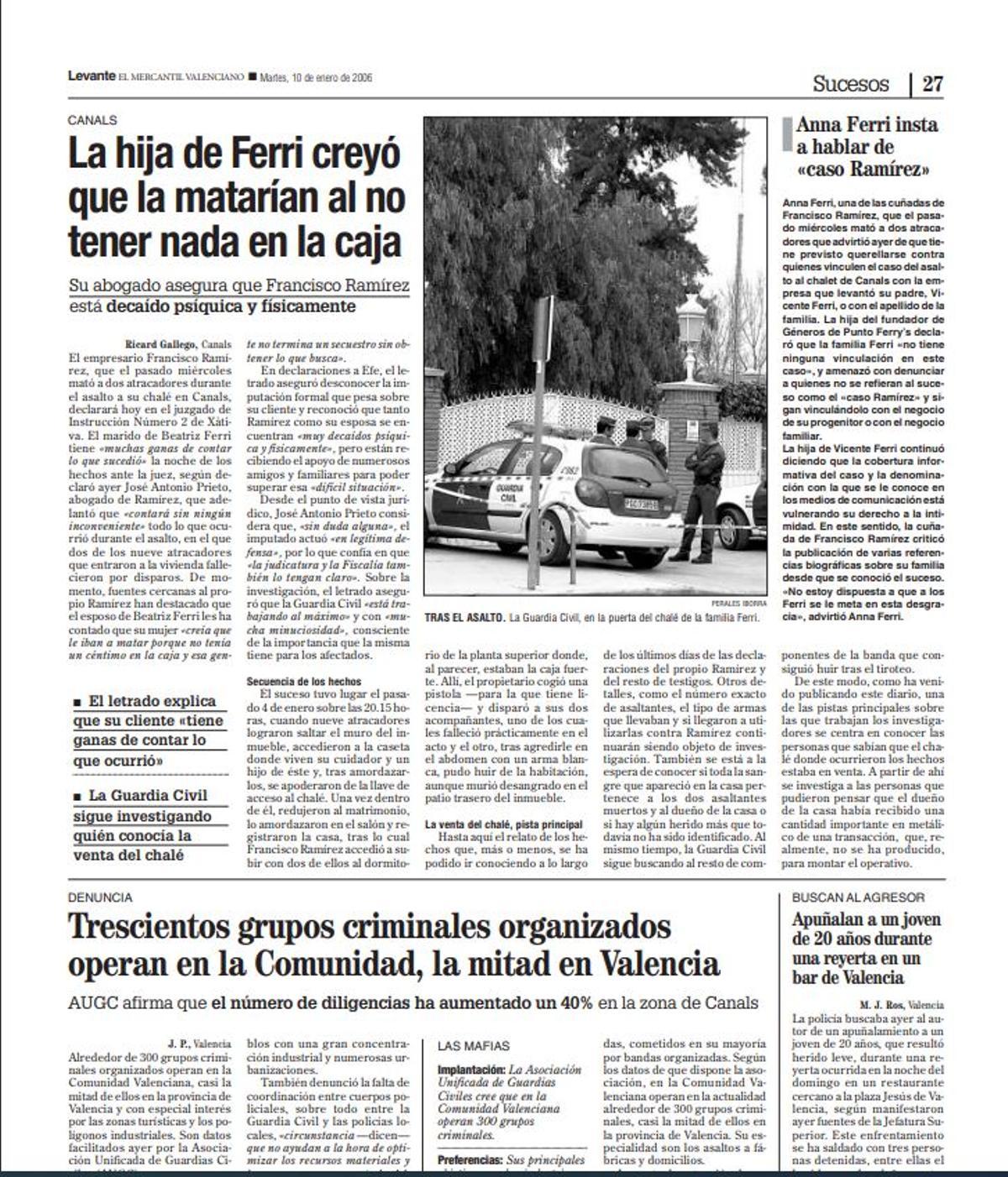 Noticia publicada en Levante-EV el 10 de enero de 2006.