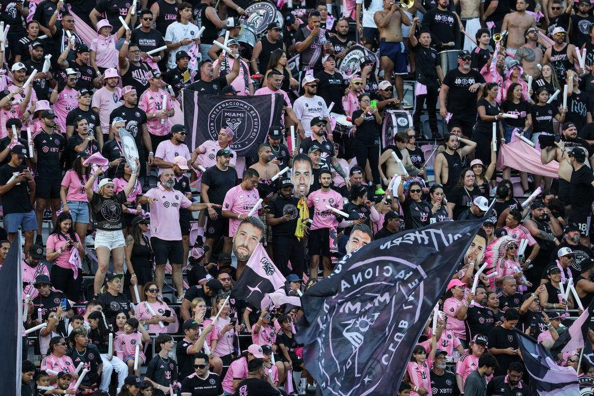 Imagen de la grada de los aficionados del Inter en el Chase Stadium, la que ha sido su casa de los últimos años.